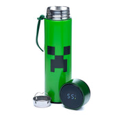 Minecraft Creeper drinking bottle with digital thermometer