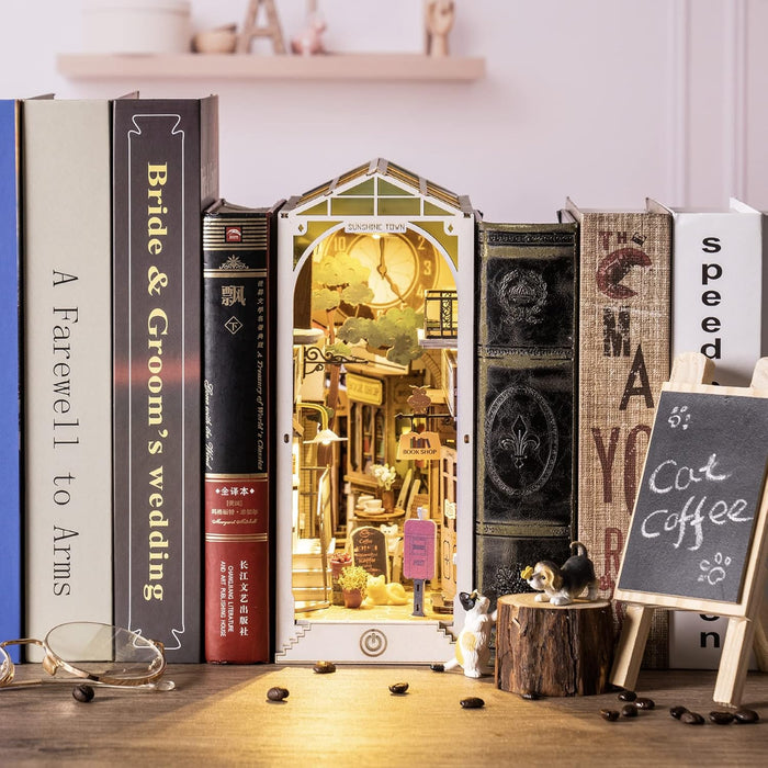 Kit de construcción de madera Book Nook – Sunshine Town 