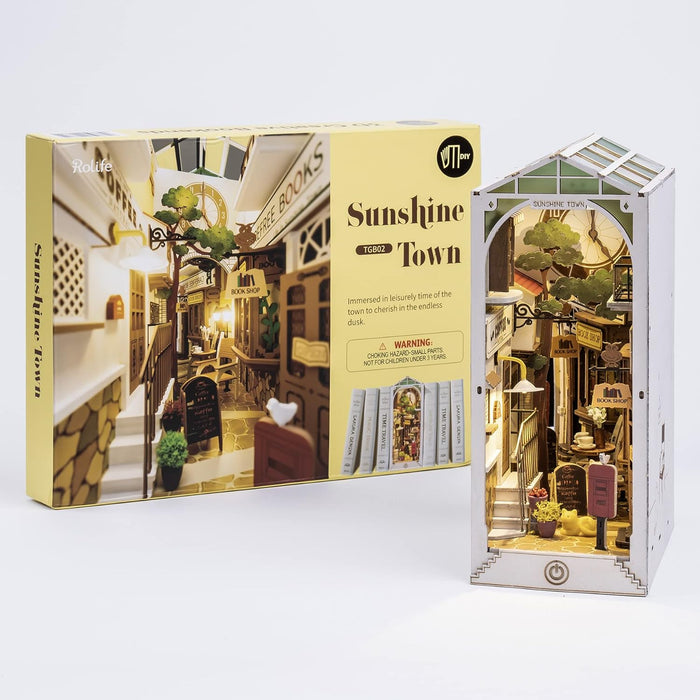 Kit de construcción de madera Book Nook – Sunshine Town 