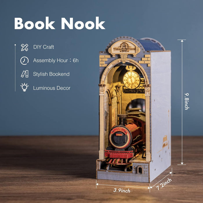 Kit de construction en bois Book Nook – Voyage dans le temps 