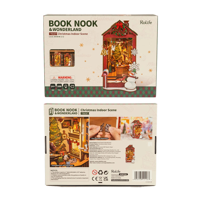 Book Nook Kit in legno – Scena natalizia interna 