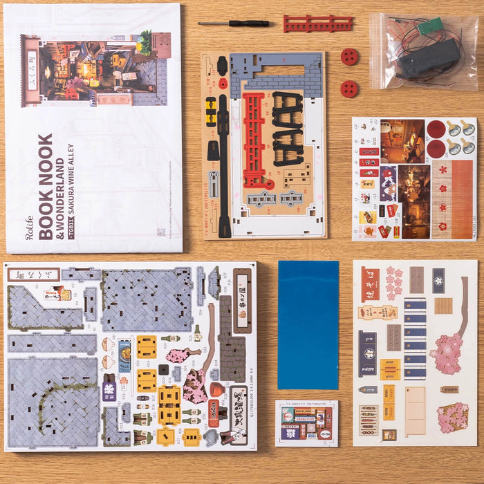 Book Nook Holzbausatz – Sakura Weingasse