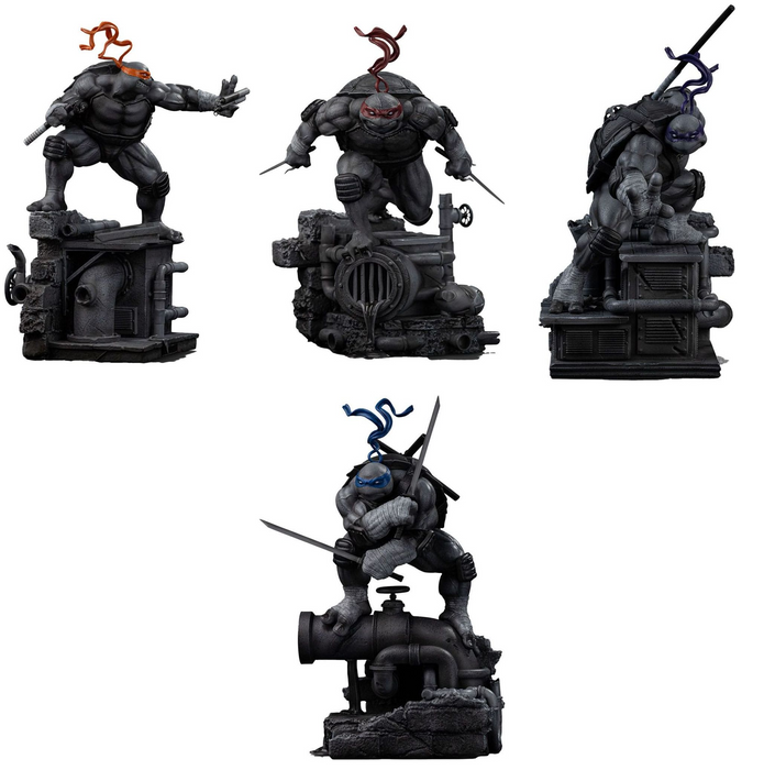 Teenage Mutant Ninja Turtles Art Scale Statue 1/10 Black and White: all variants