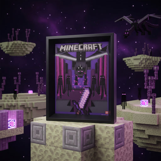 Minecraft Ender Dragon 3D wobble picture in black frame