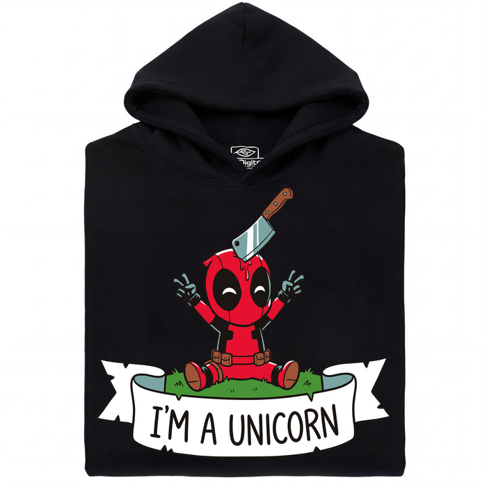 I'm a Unicorn - Vista frontale Hoodie Nero