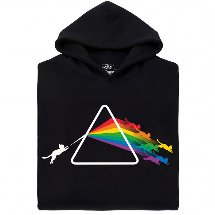 Dark Side of the Cat - Vooraanzicht Hoodie Zwart