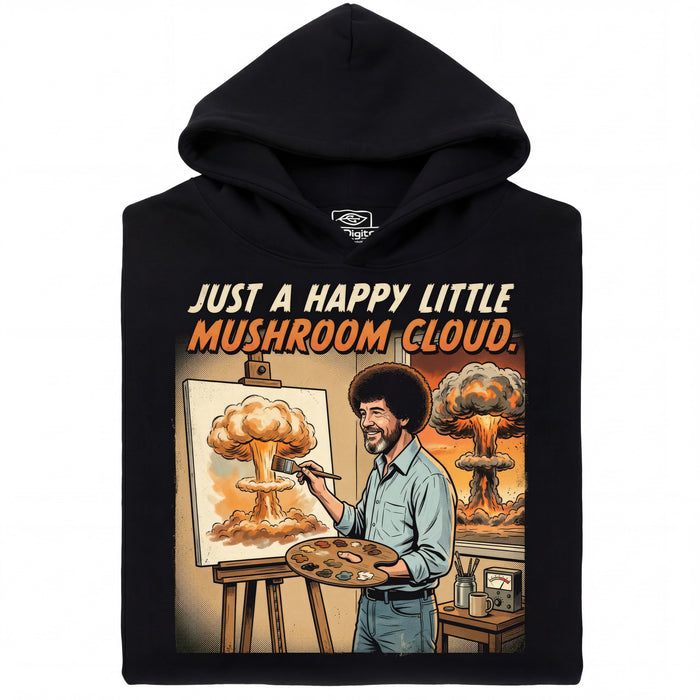 Happy Little Mushroom Cloud - Vista principal Hoodie Negro