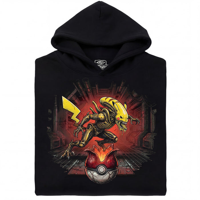A Wild Xenomorph Appeared! - Vista frontale Felpa Nero