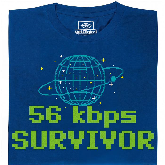 56kbps Survivor - Vista principale T-shirt Blu