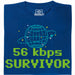 56kbps Survivor - Vista principale T-shirt Blu