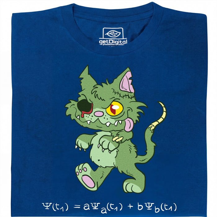 El Gato de Schrödinger - Edición Zombie - Vista principal Camiseta Azul