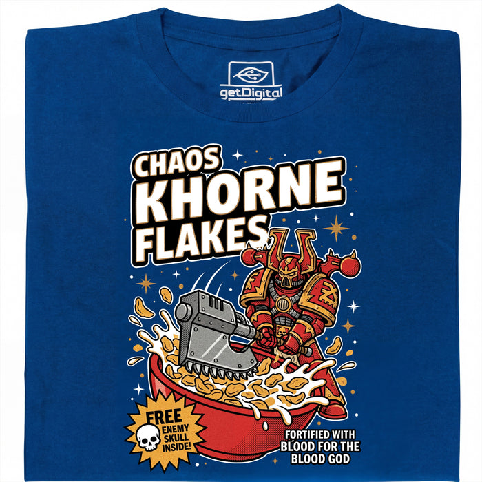 Chaos Khorne Flakes - Vista principale T-Shirt Blu
