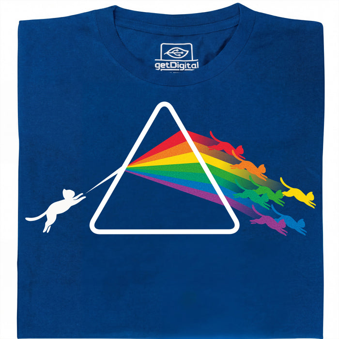 Dark Side of the Cat - Vooraanzicht T-Shirt Blauw
