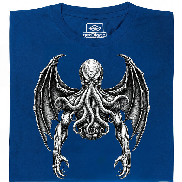 Cthulhu - De Grote Oude - Vooraanzicht T-Shirt Blauw