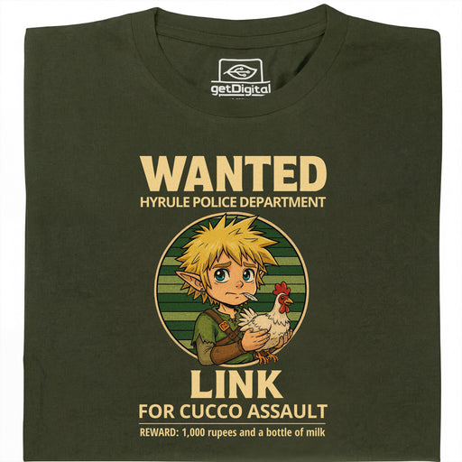 Wanted for Cucco Assault - Vue Principale T-Shirt Vert Foncé
