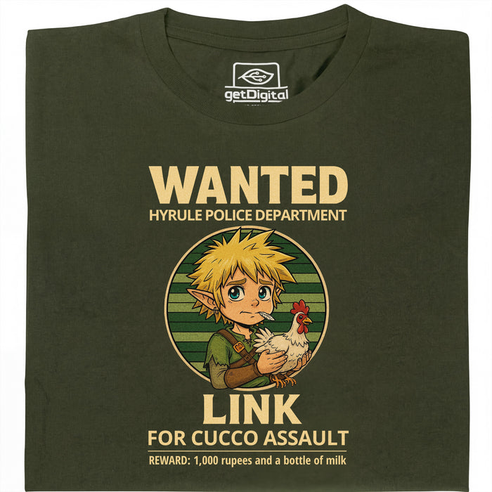Wanted for Cucco Assault - Vista principal Camiseta Verde Oscuro