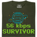 56kbps Survivor - Vista principale T-shirt Verde Scuro