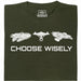 Choose Your Spaceship - Vista principale T-shirt Verde scuro