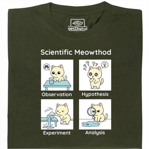 Scientific Meowthod - Main view T-shirt Dark Green