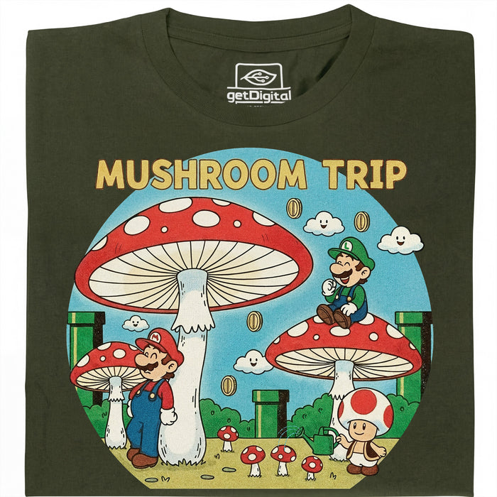Mushroom Trip - Main view T-shirt Dark Green