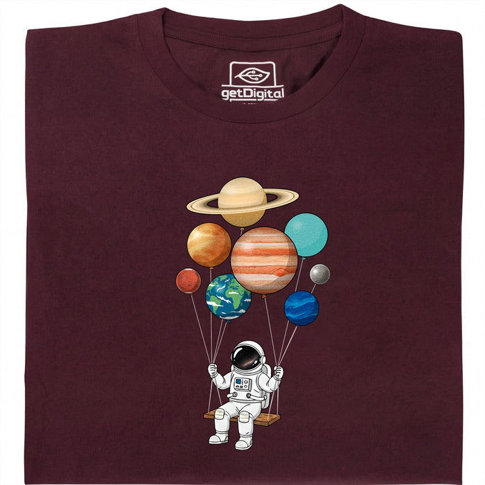 Cosmic Swing - Vista principal Camiseta Rojo Oscuro