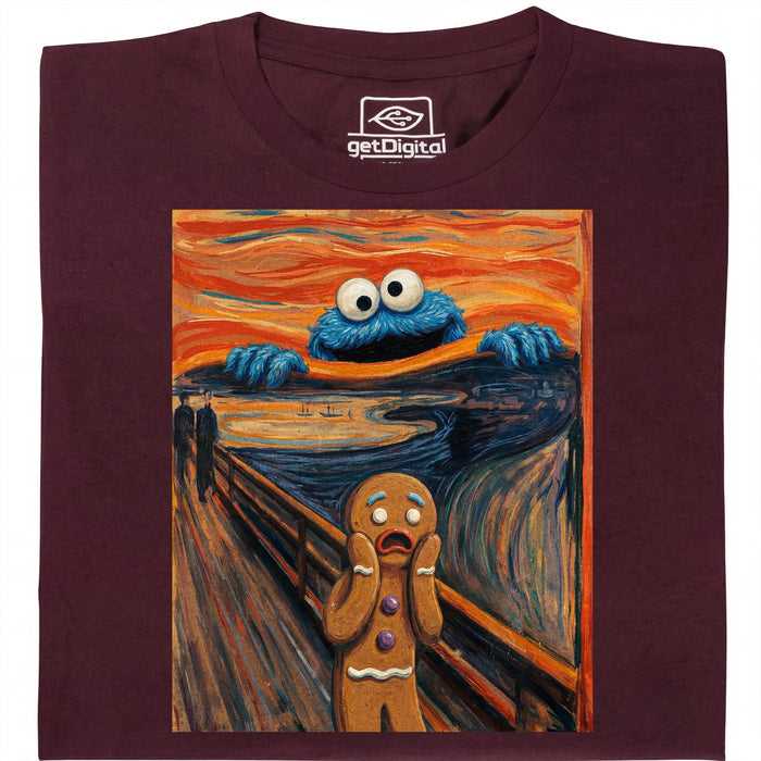 L'Urlo - Edizione Mostro dei Biscotti - Vista principale T-Shirt Rosso Scuro