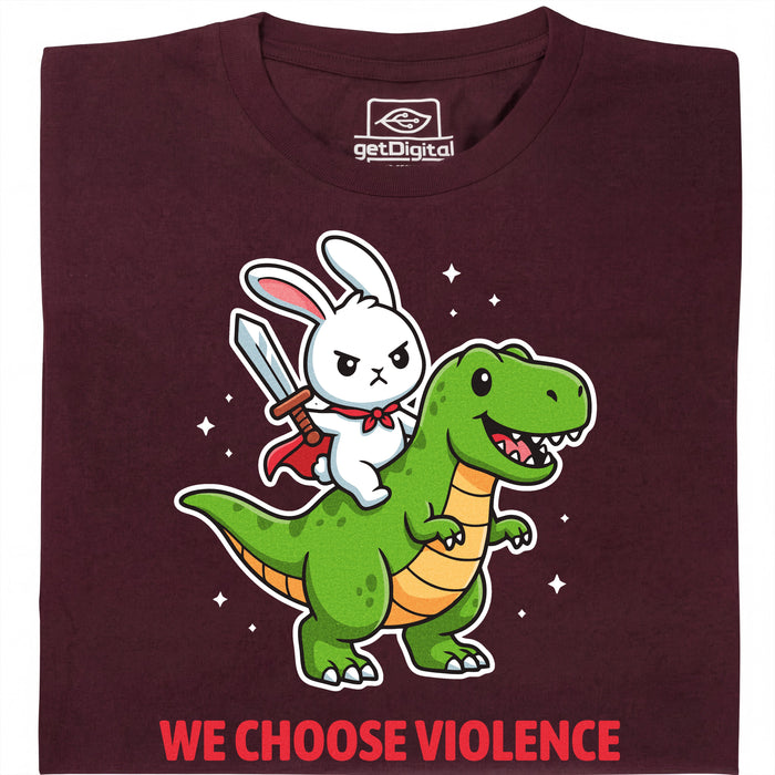 We Choose Violence - Vista principal Camiseta Rojo Oscuro
