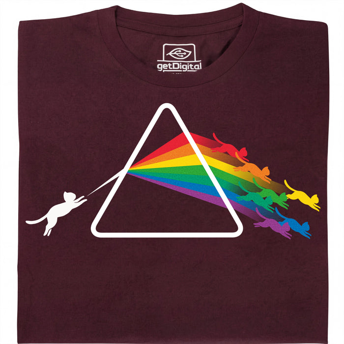 Dark Side of the Cat - Vooraanzicht T-Shirt Donkerrood