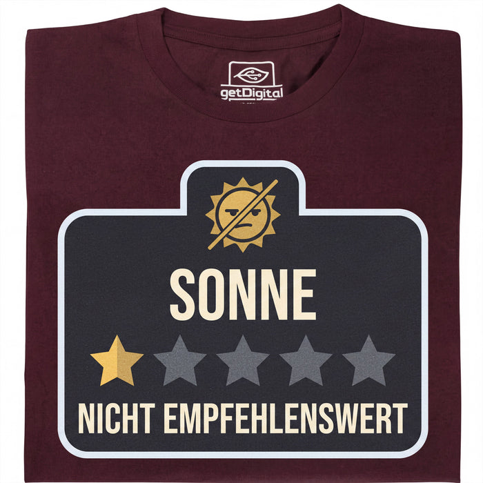 Soleil - Non Recommandé - Vue Principale T-Shirt Rouge Foncé