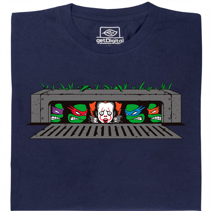 IT vs. Turtles - Vista principale T-Shirt Blu Navy