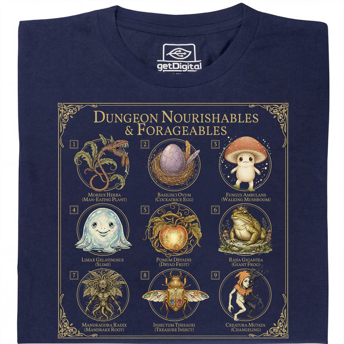 Dungeon Nourishables - Vista principal Camiseta Azul Marino