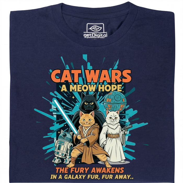 Cat Wars - A Meow Hope - Vista principale Maglietta Blu navy