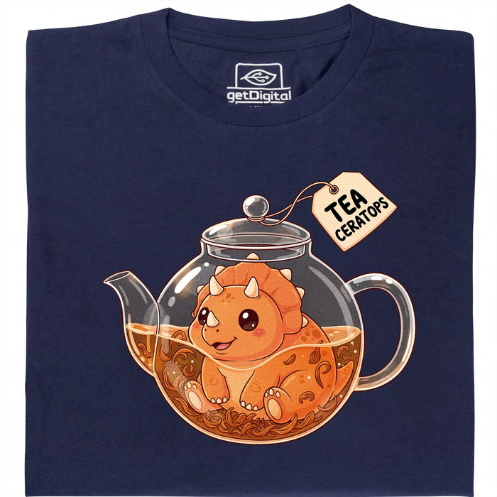 Tea-Ceratops - Vista principal Camiseta Azul Marino