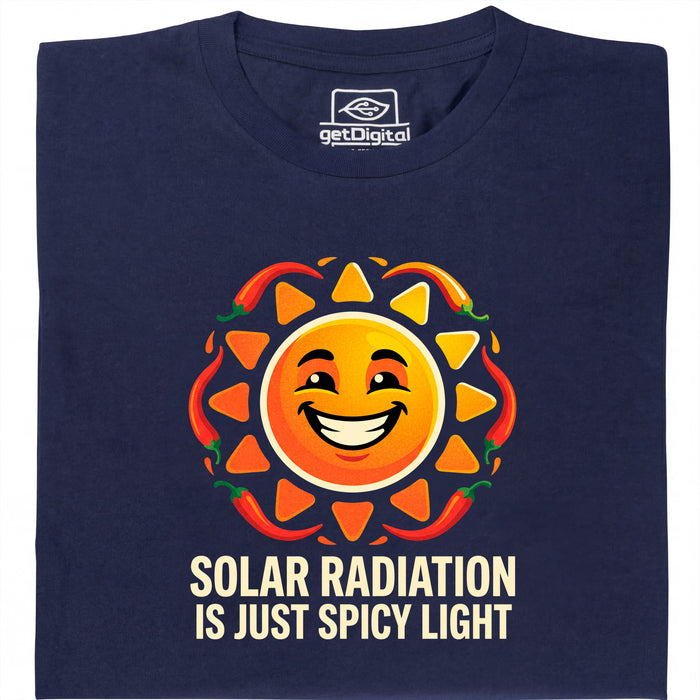 Solar Radiation Is Just Spicy Light - Vista principale T-shirt Blu Navy