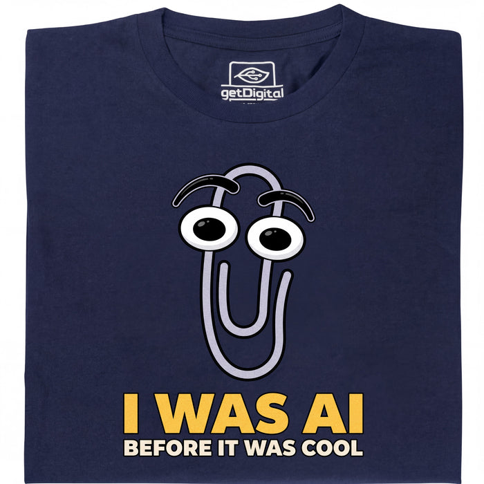 I Was AI Before It Was Cool - Vista principale Maglietta Blu Navy
