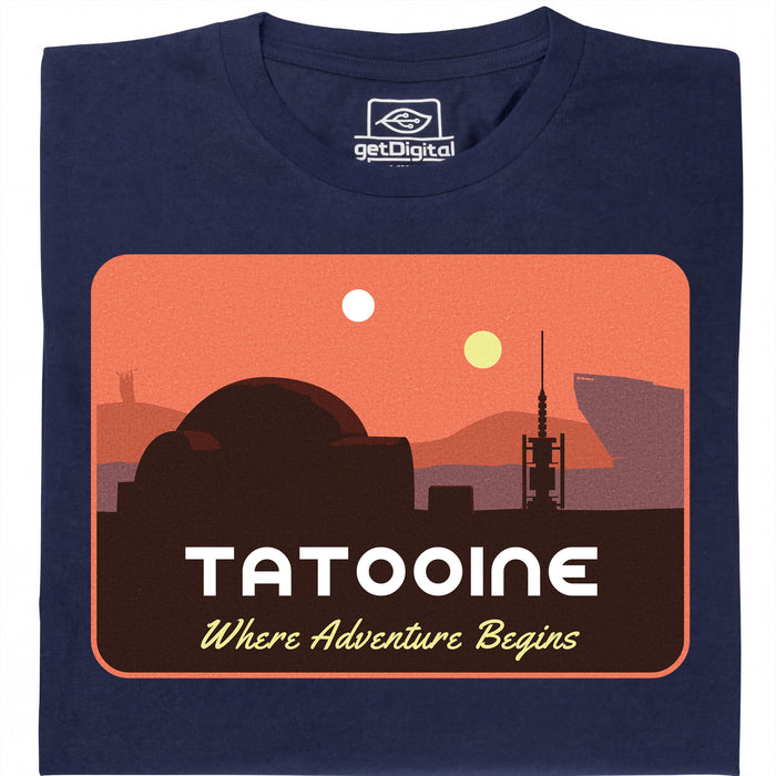 Where Adventure Begins - Vista principale T-shirt Blu Navy