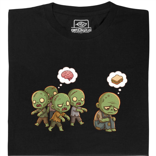 Zombie Vegetarian - Vista frontal Camiseta Negro