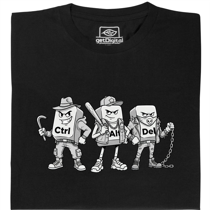 Ctrl Alt Del - La Banda Más Dura del Teclado - Vista Principal Camiseta Negro