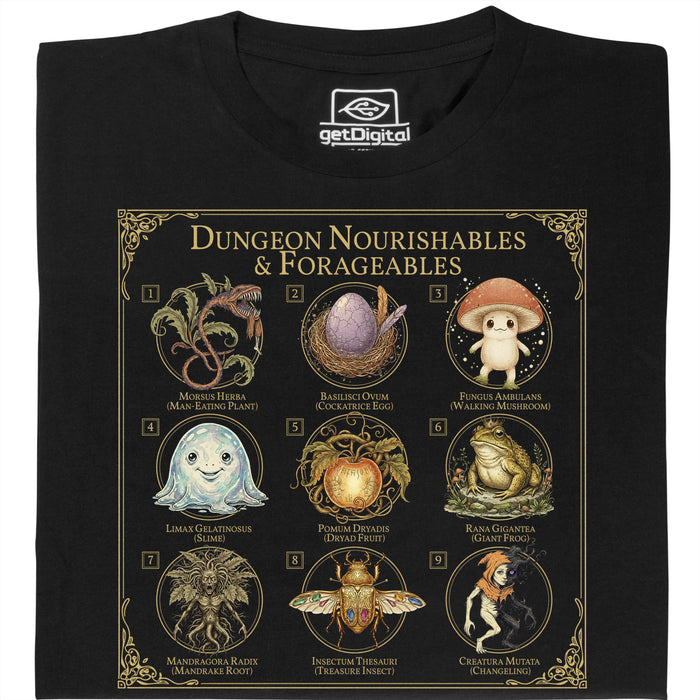 Dungeon Nourishables - Hauptansicht T-Shirt Schwarz