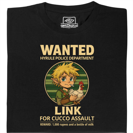 Wanted for Cucco Assault - Vue Principale T-Shirt Noir