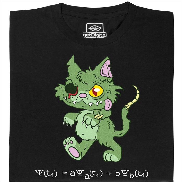 El Gato de Schrödinger - Edición Zombie - Vista principal Camiseta Negro