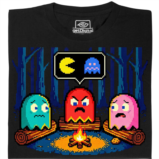 Feu de Camp 8-Bit - Vue principale T-Shirt Noir