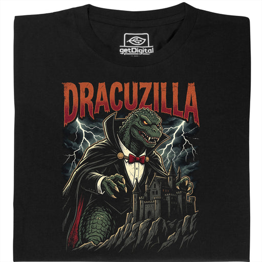 Dracuzilla - Vista principal Camiseta Negra