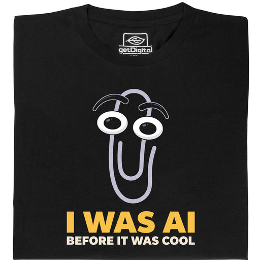 I Was AI Before It Was Cool - Hauptansicht T-Shirt Schwarz