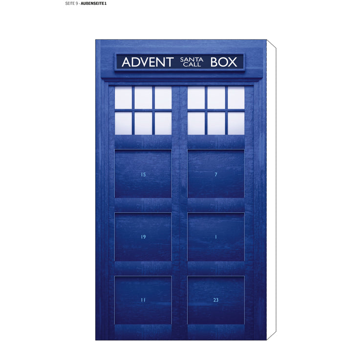 Zeitmaschine Adventskalender Papercraft – Bastelbogen Vorderseite
