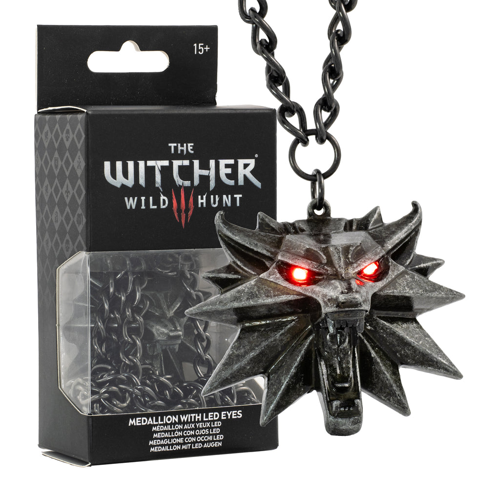 The Witcher 3 Wild Hunt wolf medallion with LED eyes — getDigital