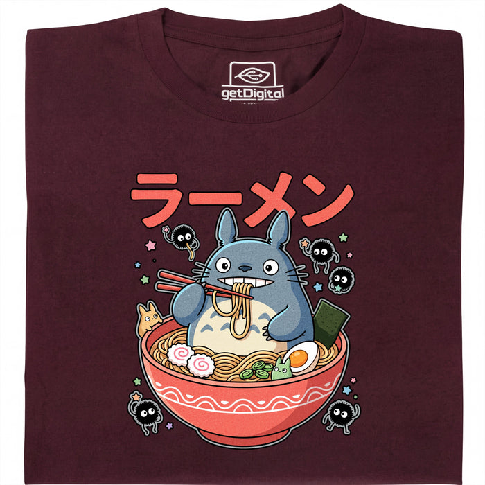 Ramen del Espíritu del Bosque - Vista principal Camiseta Rojo oscuro
