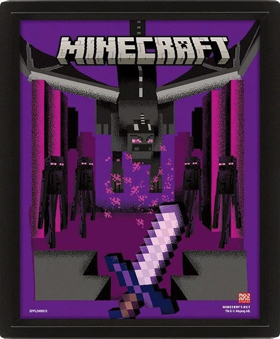 Minecraft Ender Dragon Gerahmtes 3D Wackelbild