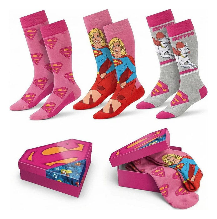 DC Comics Socken Supergirl und Krypto im 3er-Pack