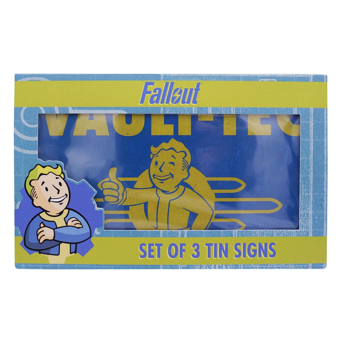 Fallout lot de 3 plaques en métal (Vault-Tec, Red Rocket, Nuka Cola)